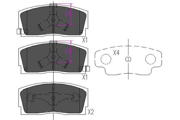 KAVO PARTS stabdžių trinkelių rinkinys, diskinis stabdys KBP-1501